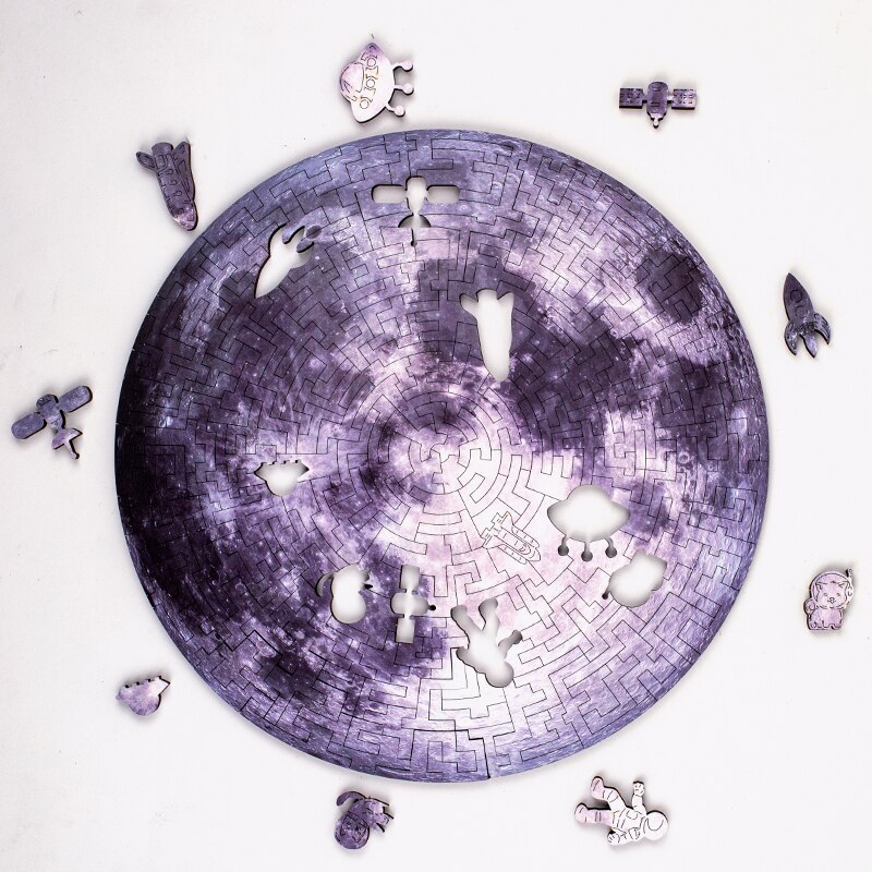 Unieke Maan Houten Puzzels Mysterieuze Puzzel Cadeau Voor Volwassenen Kids Educatieve Puzzel Fabulous Interactieve Spelletjes Speelgoed