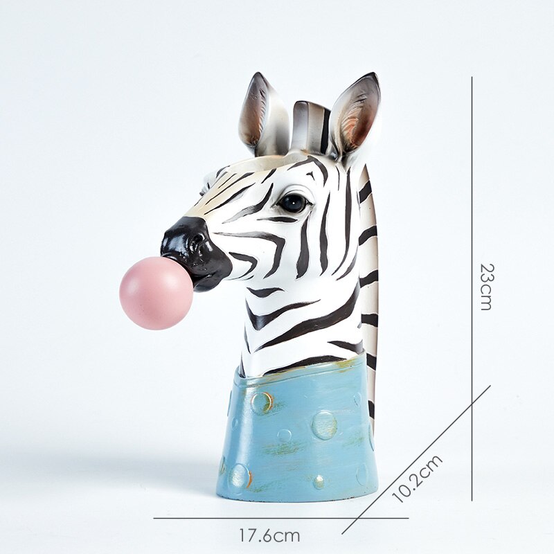 Hars Succulenten Bloem Planter Plant Pot Vazen Mand Cartoon Dier Hoofd Voor Home Decor: Zebra