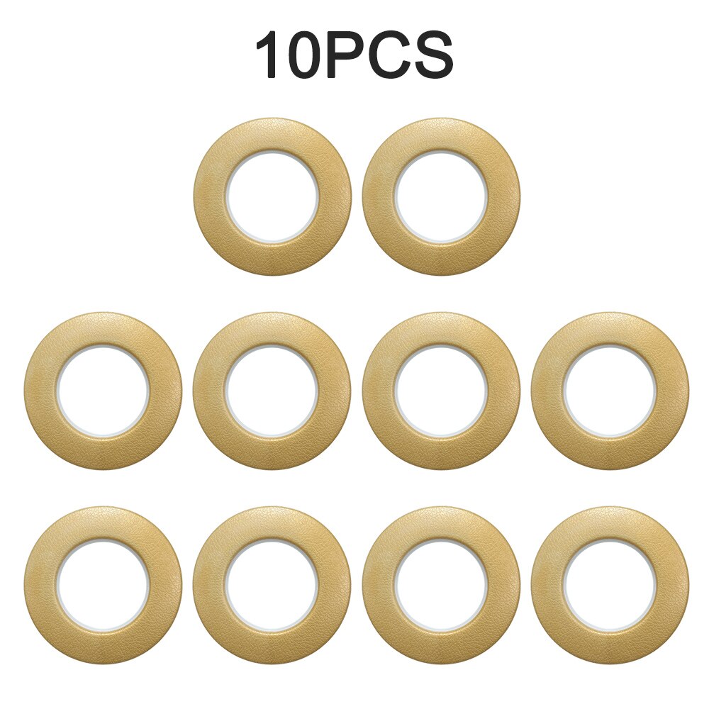 10pcs Curtain Grommet Top Rings Home Decoration Curtain Accessories Plastic Rings Eyelets for Curtains Grommet Top: Gold