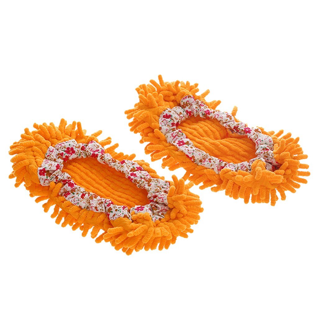 Convenient Dust Mop Slipper Floor Cleaner Lazy Dusting Cleaning Foot Shoes Cover Accessories Cleaning Tools Cleaning Foot R1: Orange