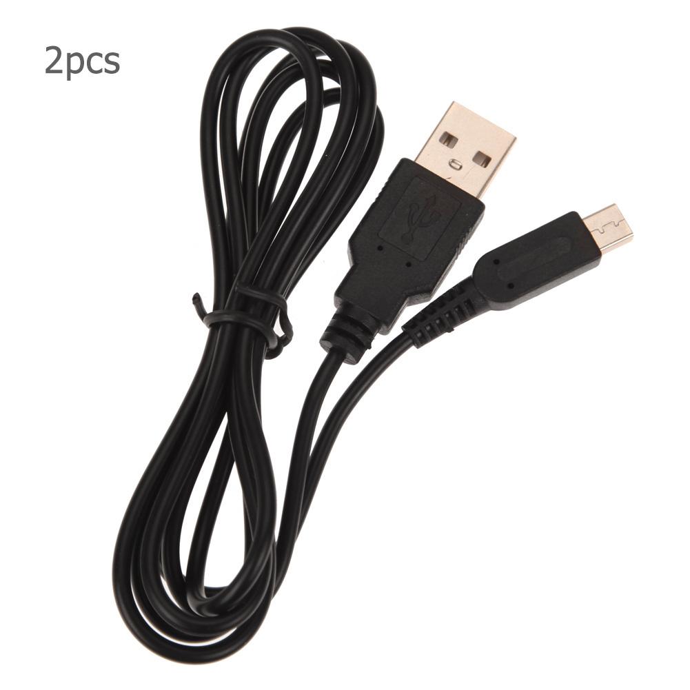 Cabo de carregamento portátil de alta velocidade, 2 peças, 1.2m/pés, excelente tampa externa de pvc, núcleo de cobre, carregador usb para nintendo 2ds