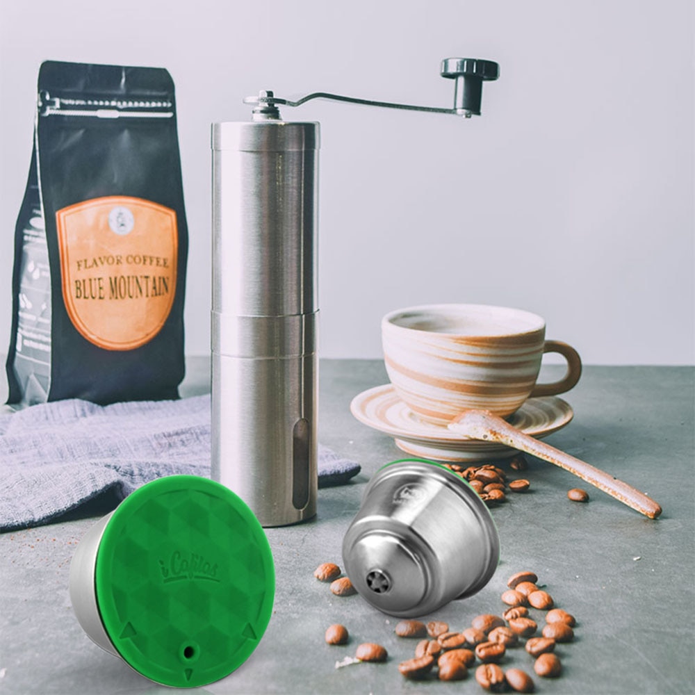 Reusable Dolce Gusto Coffee Capsule Pod Refilable Espresso Coffee Maker with Coffee Manual Grinder