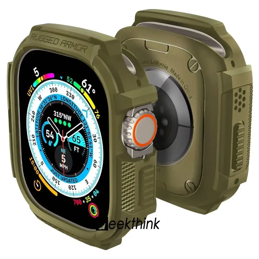 Rugged Armor Case For Apple Watch Series Ultra 2 9 8 7/SE/6/5/4/3/2/1 TPU Protective Watch Cover49mm 45mm 44mm 41mm 40mm: XXXL / army green
