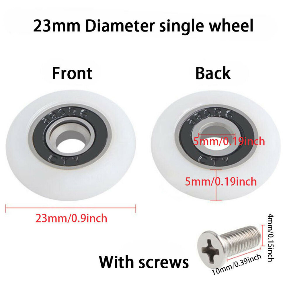 8Pcs Bad Schrank Roller Rad Dusche Zimmer Zubehör Lager Roller Rad 19/23/25mm Dusche zimmer Roller/Läufer/Räder
