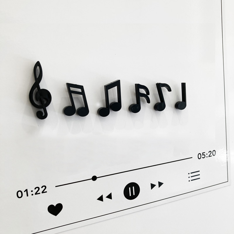 6 unids/set imanes de nevera notas musicales creativas imán refrigerador mensaje pegatina decoración del hogar: YELLOW