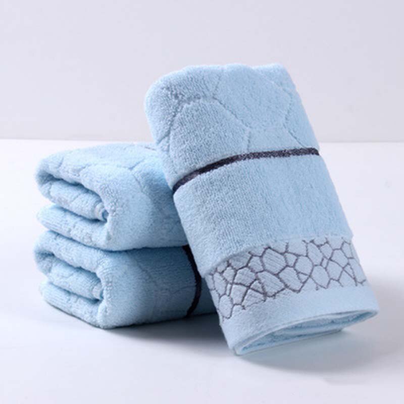 100%  ansigtshåndklæder i bomuld 34*75cm ansigtshåndklæder 6 farver tilgængelige blødt absorberende håndklæde håndklæde til familien: Himmelblå