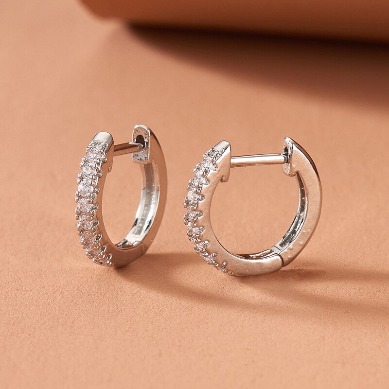 2021New Cubic Zircon Lock Earrings Heart Shape Stud Earrings For Women Girls jewelry Accessory Gif