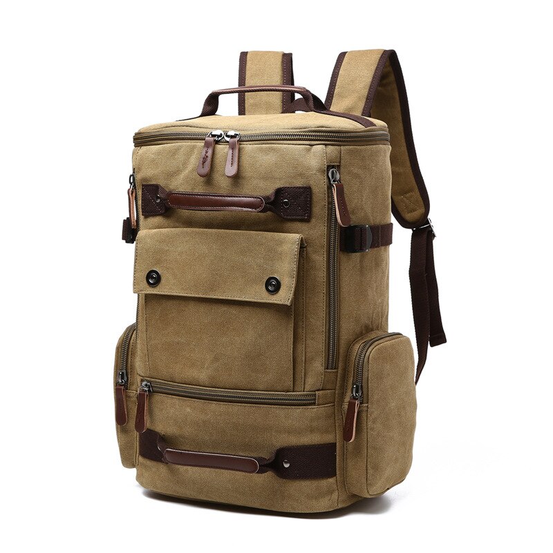 Mænds rygsæk vintage lærred rygsæk skoletaske mænds rejsetasker stor kapacitet rygsæk laptop rygsæk taske høj kvalit: Kk