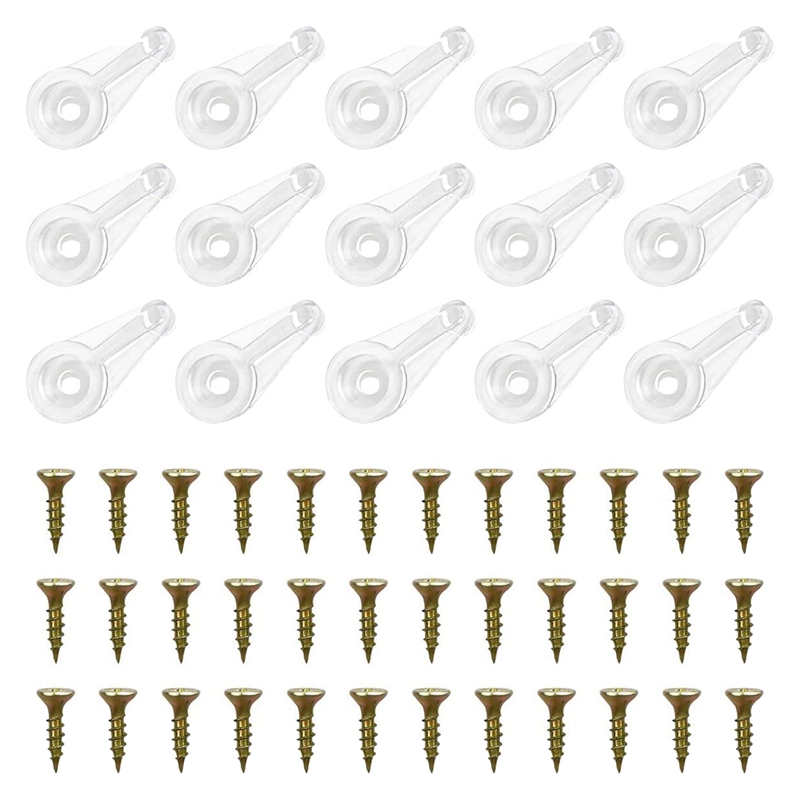 50 Paar Glas Halfter Clips Bausatz Schrank glas Clips 4mm Kunststoff türen Clips mit Schrauben zur Befestigung von Glas chrank türen