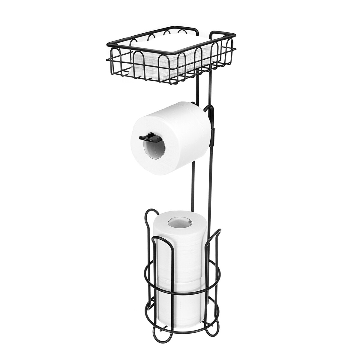 Vertical Toilet Roll Holder Stand Paper Towel Storage Rack 61cm Toilet Paper Towel Storage Stand Organizer Rack