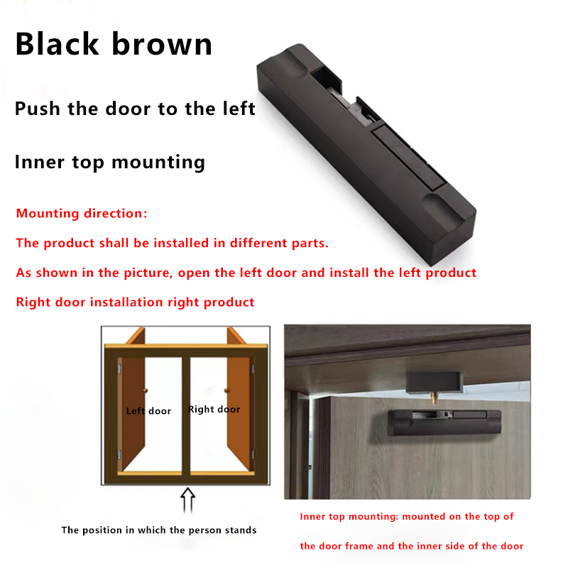 Door Damping Buffer Wooden Door Flat Outward Opening Invisible Door Home Closing Silent Hydraulic Door Closer Anti-pinch: green