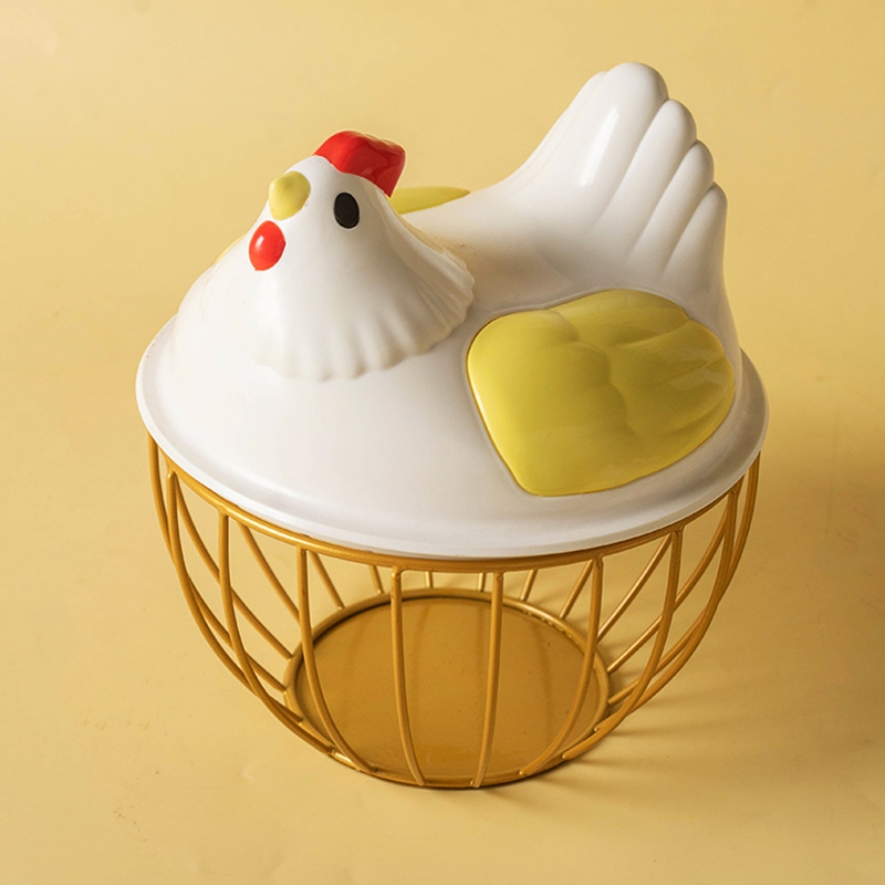 Chicken Egg Basket Metal Wire Chicken Egg Storage Basket Cute Portable Chicken Egg Holder Fresh Egg Holder for Pantry: SKY BLUE