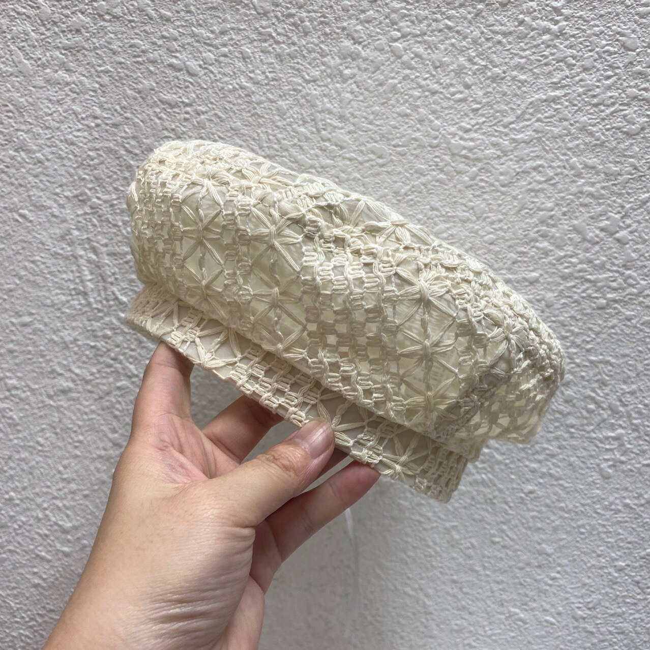Béret en tricot de couleur unie pour femmes, chapeau pour dames, béret d&#39;artiste français, chapeaux de printemps décontracté et fin en coton pour femmes, bonnet d&#39;été: Apricot
