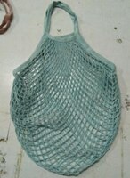 Netting handlepose gjenbrukbar streng frukt oppbevaring håndveske totes kvinner shopping mesh nett vevd veske butikk dagligvare tote bag: Grå