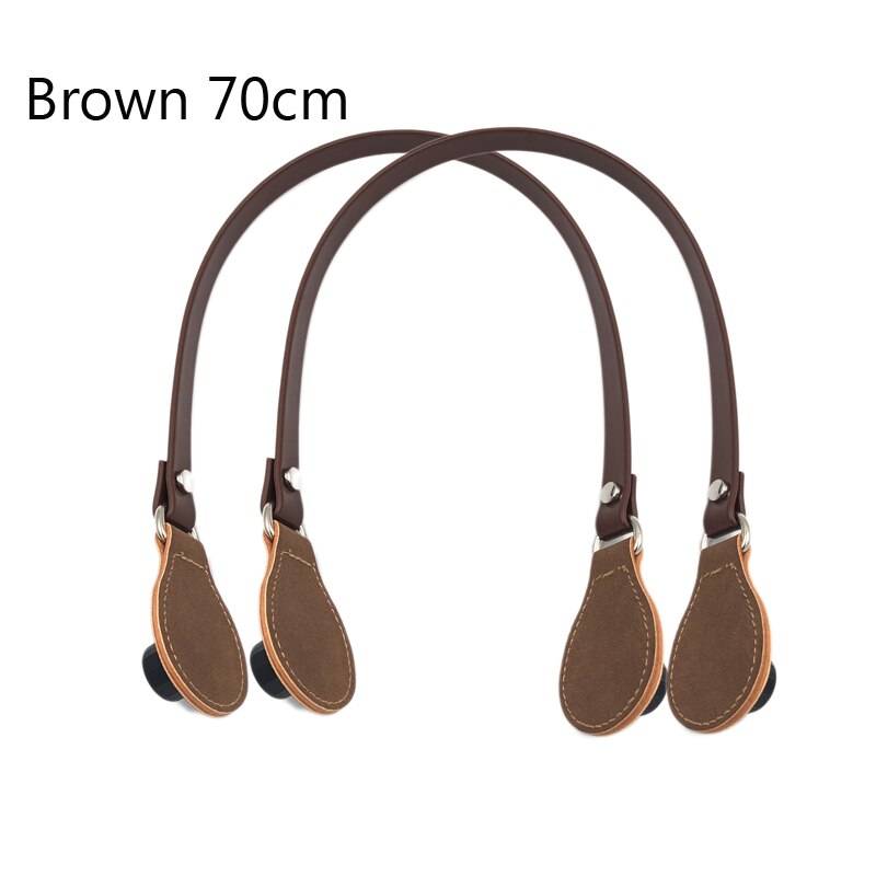 Flat Handles with End for Obag handbag Faux Leather Handle Removable End for O Bag OCHIC handbags: Brown 70cm