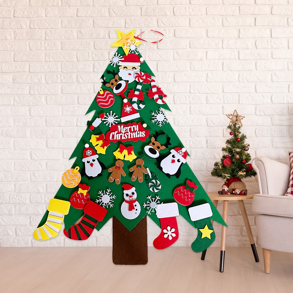 DIY Felt Christmas Tree Stereoscopic Christmas Ornaments Decorative Xmas Children Party Festival Supplies Accessories