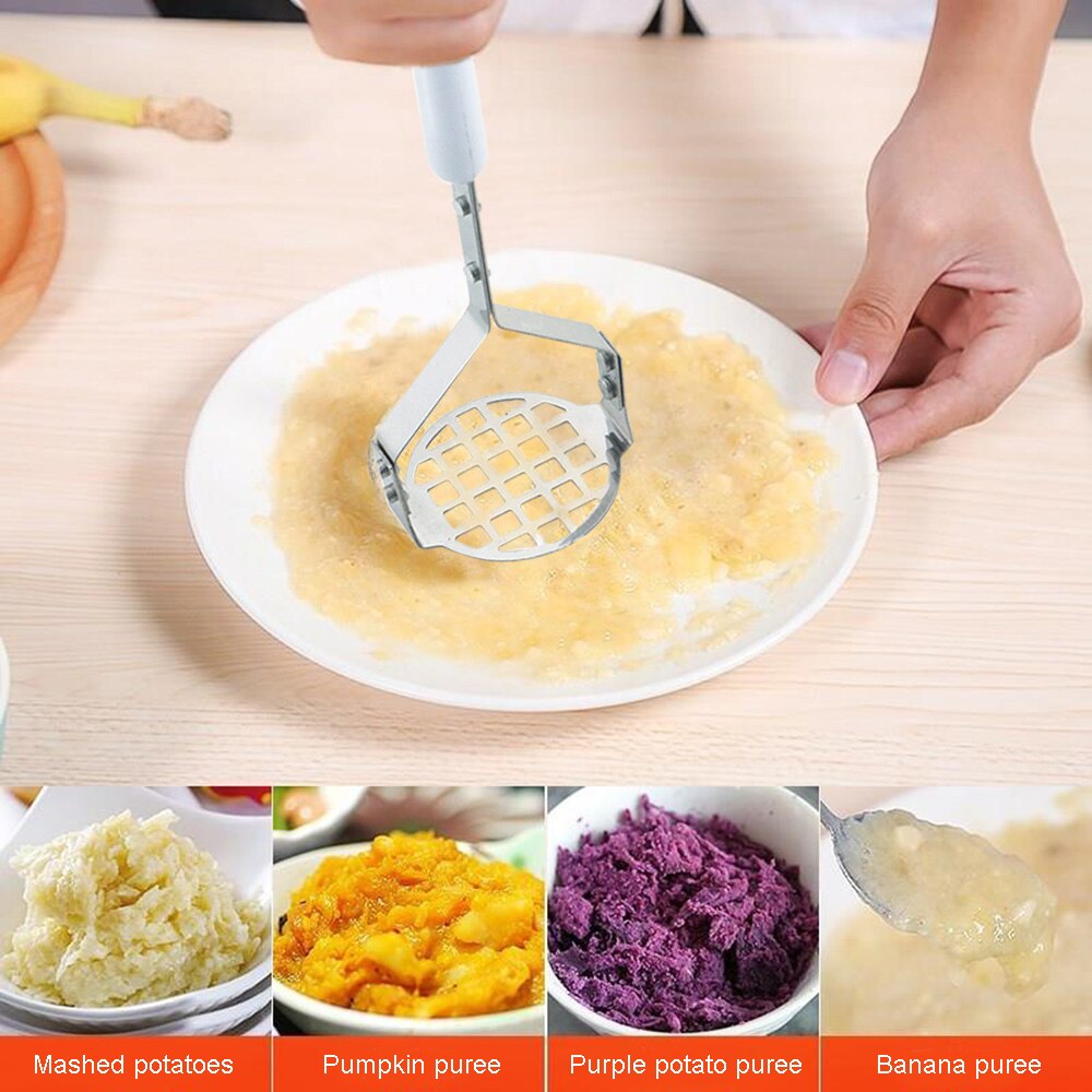 Stainless Steel Potato Masher Manual Melon Fruit mud Pusher Mashing Plate For Smooth Mashed Potatoes Vegetable Press Crusher