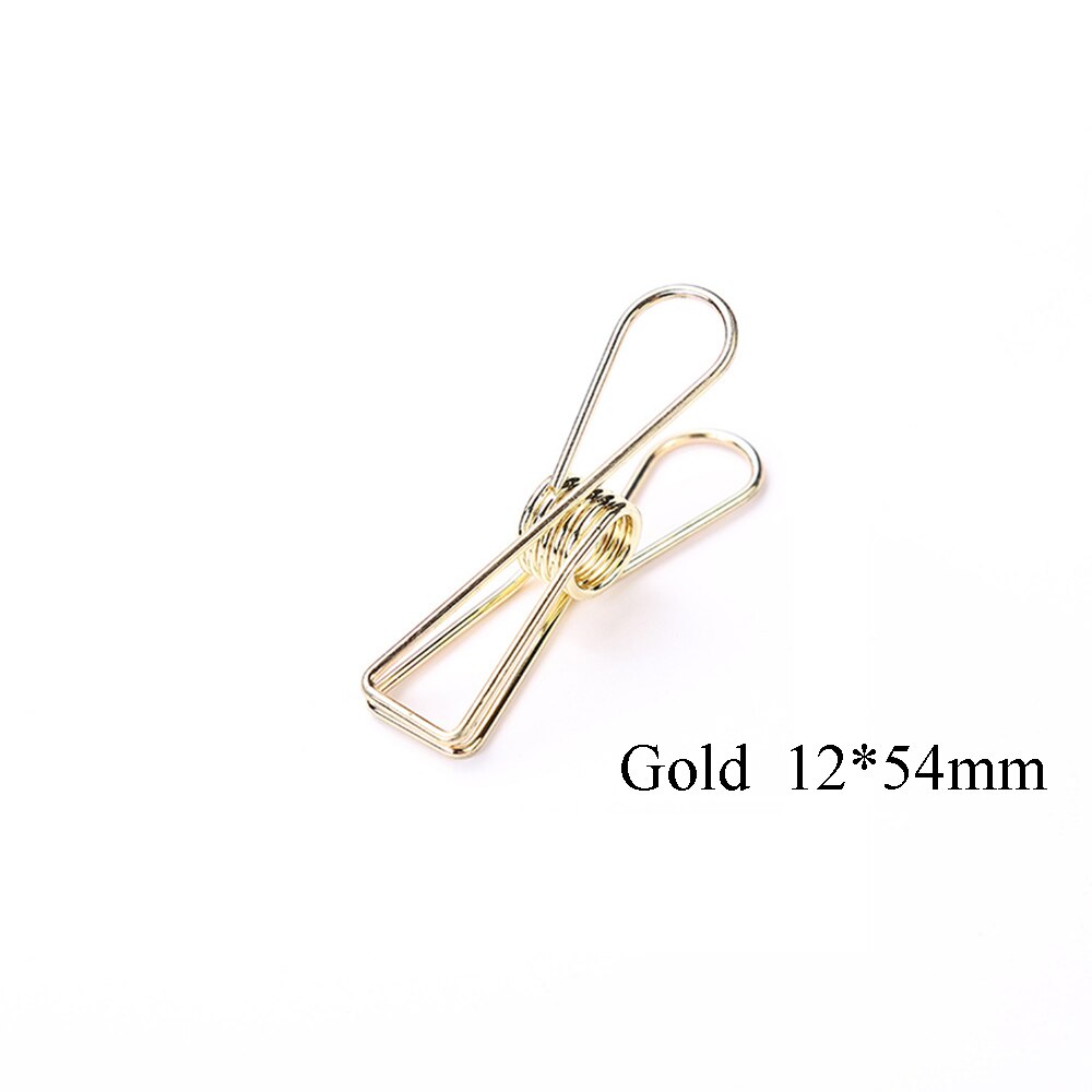 3 pièces/lot mignon pince à poisson évider métal liant Clips Notes lettre trombone fournitures de bureau rétro Photo livre stockage pince: 54mm	gold