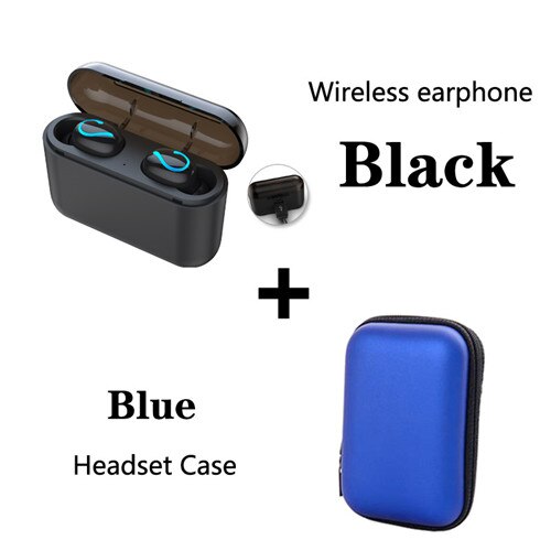 Mini Bluetooth 5.0 Earphones For Huawei Honor 20 10 10i 20i 10 9 Lite 8C 8X Play v10 v20 6a 6c 6x lite 8x max Wireless Earbuds: double add blue bag