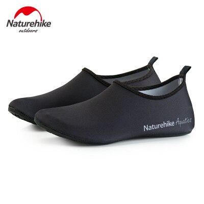 Natureike-chaussettes en peau de pieds nus pour hommes et femmes, chaussures rayées pour la plage, de piscine, de gymnastique, de natation, de plage, de Surf: solid black / 43,5