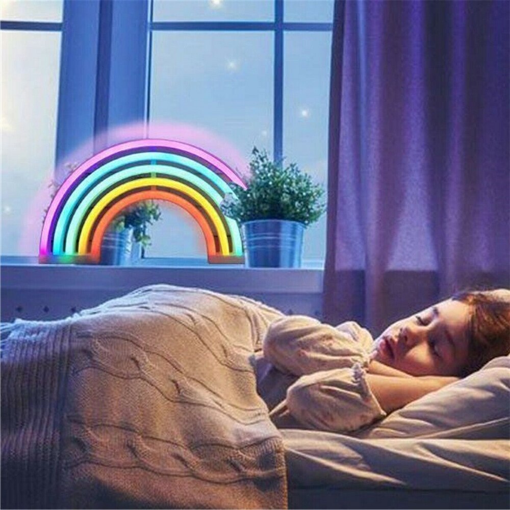 LED Neon Sign Light Rainbow Light Lamp For Decor Rainbow Decor Neon Lamp Wall Decor Festival Neons Bulb Tube Party Light