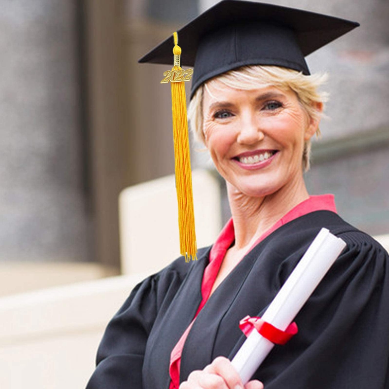 20Pcs Grad Graduation Tassels Graduation Cap Tassels Graduation Hat Decoration Tassel with 2022 Year Gold Date Charms