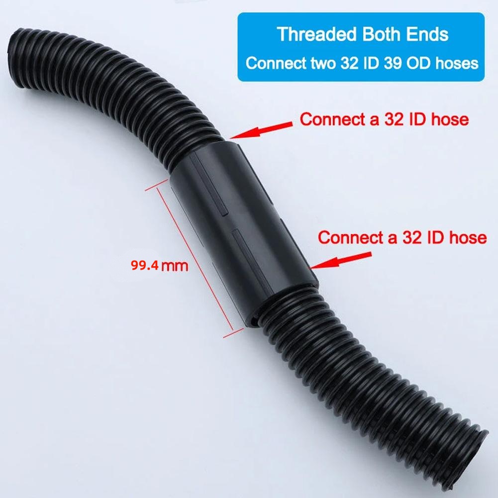 Manguera roscada 32mm/38mm/40mm/50mm adaptador de extensión de diámetro interior/conector bidireccional accesorios de manguera de aspiradora: Transparente