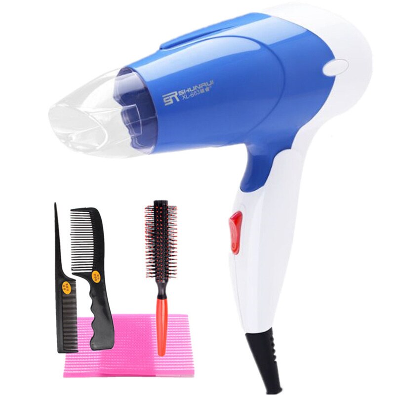 Secador de pelo iónico plegable, Mini secador de pelo femenino de viento , silencioso, portátil para estudiantes, para el hogar, con cepillo de Peine