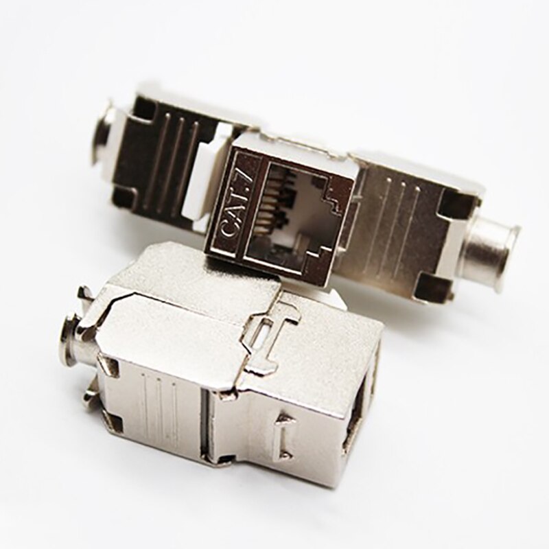 12Pcs RJ45 Keystone Cat7 Shielded FTP Zinc Alloy Module Network Keystone Jack Connector Adapter 10GB Network