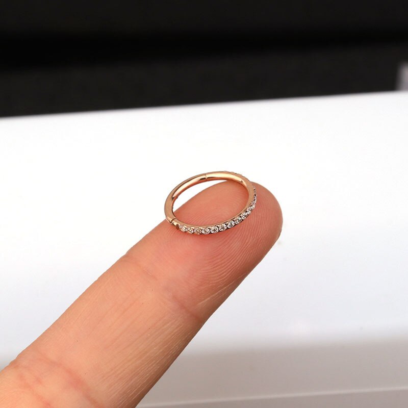 16g anneaux de septum en acier inoxydable véritable piercing septo nez oreille cartilage tragus hélix piercing clicker anneaux bijoux de corps: Une rose / 10mm