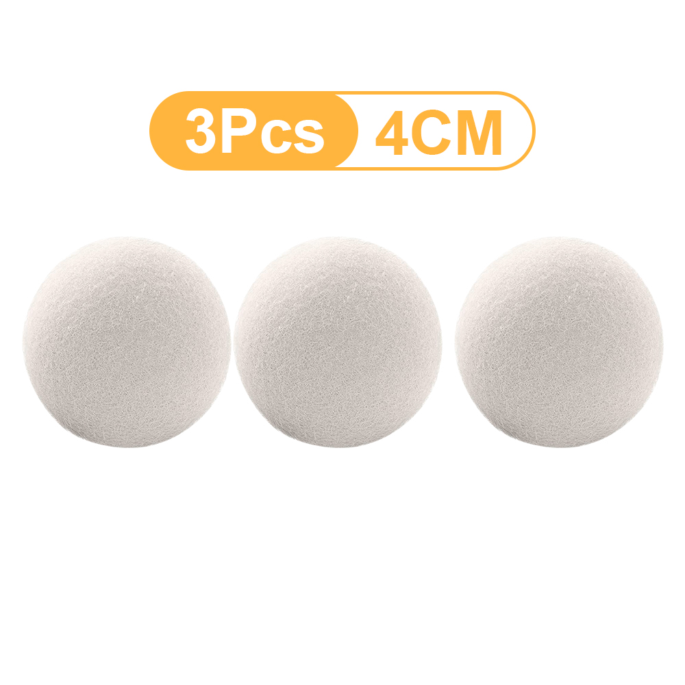 Herbruikbare Wol Droger Ballen Natuurlijke Stof Wasserij Bal 3/4/5Cm Thuis Wassen Ballen Wasmachine Accessoires wasdroger Tool: 3 Pcs 4cm