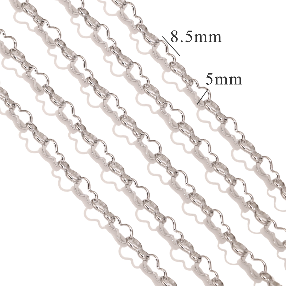 Cadena de eslabones de Cable de acero inoxidable de , 1M, para hacer joyería DIY, collar, pulsera, cadena, bolsa, accesorios de cadena,: Blanco