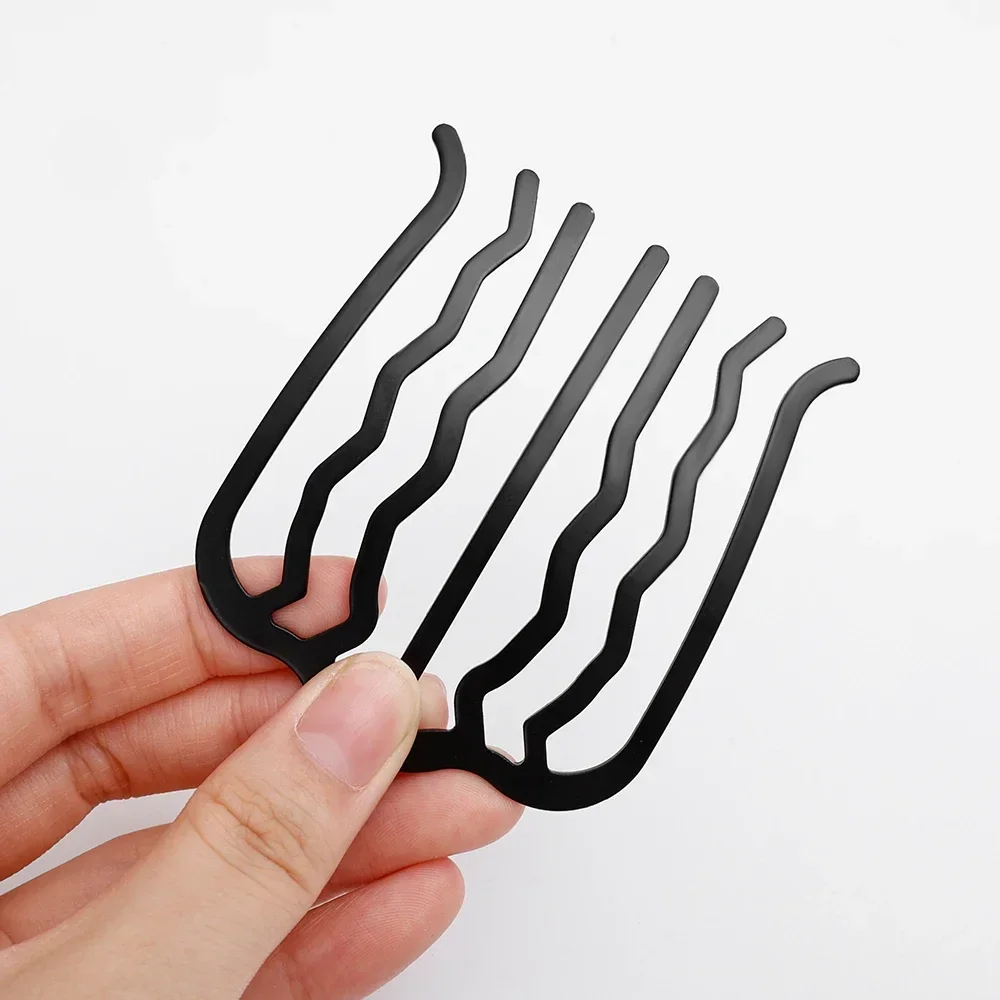 Pince à cheveux en métal noir pour femmes, 1 à 3 pièces, épingle à cheveux, peignes, chignon en désordre, peigne latéral, bâtons Updo, outil de coiffure