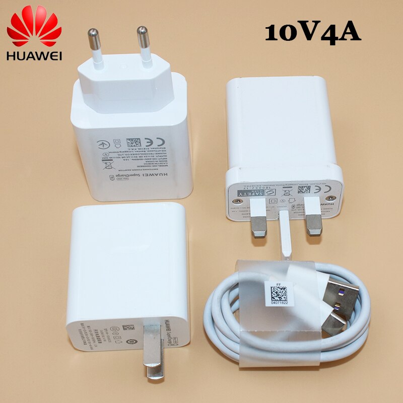 10V 4A Huawei Schnelle Ladegerät Aufzurüsten EU/US/UK Stecker Adapter 100CM 5A Typ C Kabel für P40 P30 P20 Pro Mate 40 30 20 Ehre 30 V9