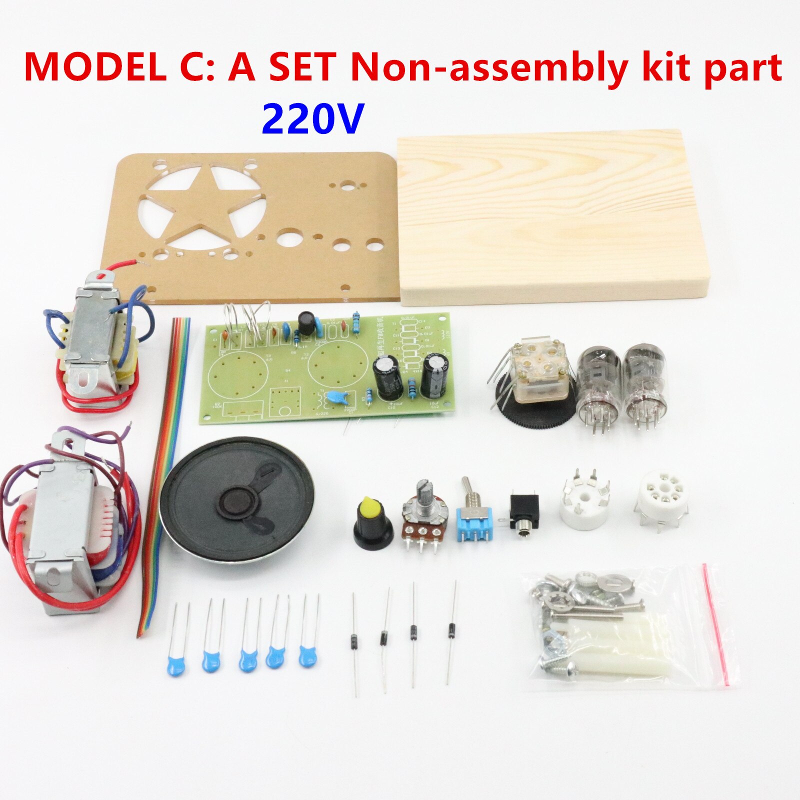 Galblaas Radio Frequentie Modulatie Kits, Fm Twee Lamp, Super Regeneratie Elektronenbuis, 6J1 + 6J1 Drive Hoorn: MODEL C 220V