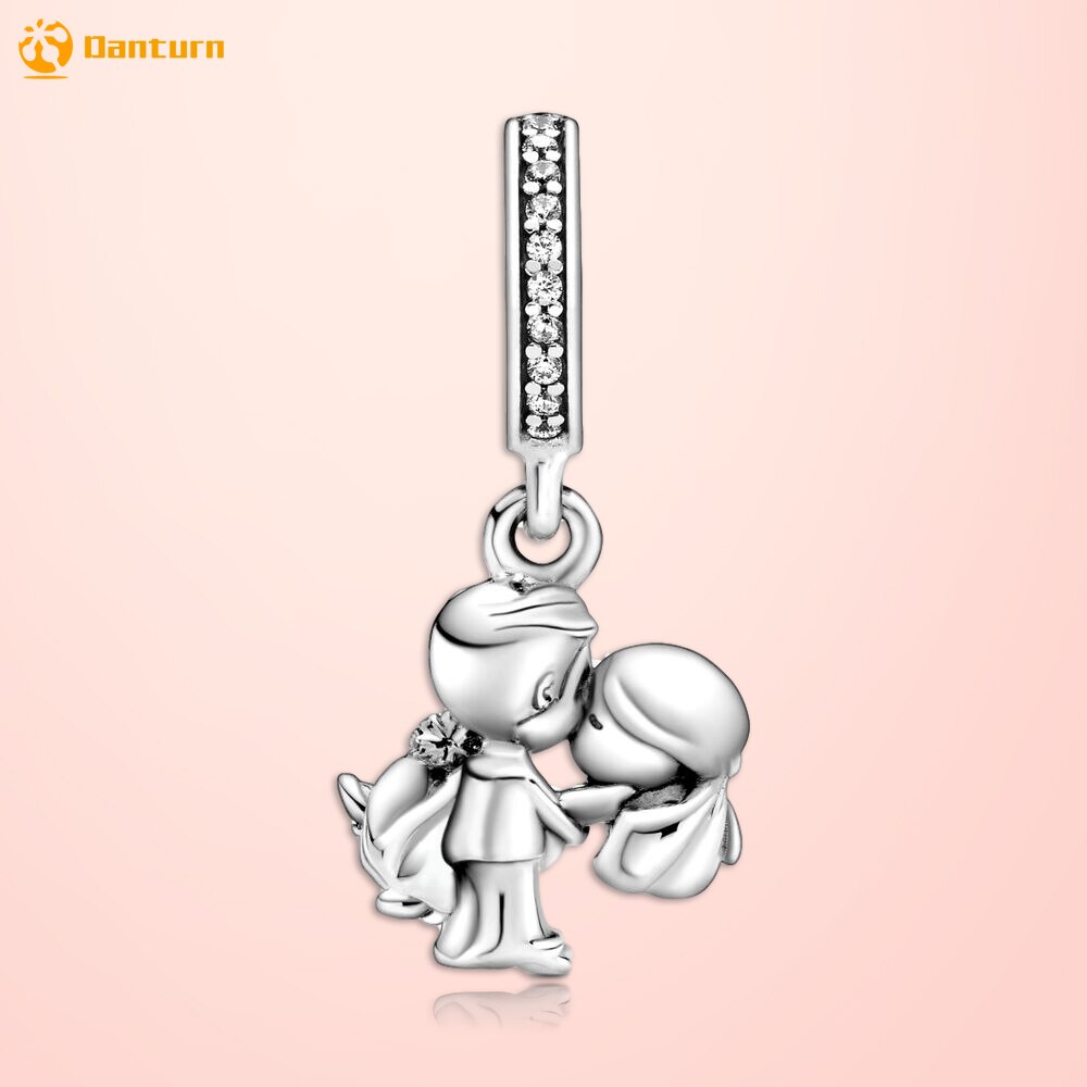 Danturn 925 Sterling Silber Perle Funkelnden Unendlichkeit Herz Mama Skript Herz Charms fit Ursprüngliche Europäischen Armbänder Frauen Schmuck: Married Couple