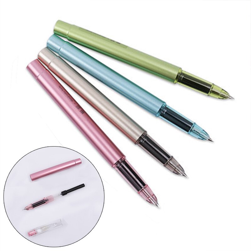 Stylo plume en plastique de luxe 0.5mm multifonction sucer l'encre ou utiliser les stylos de Sac d'encre pour écrire des fournitures scolaires de bureau de papeterie