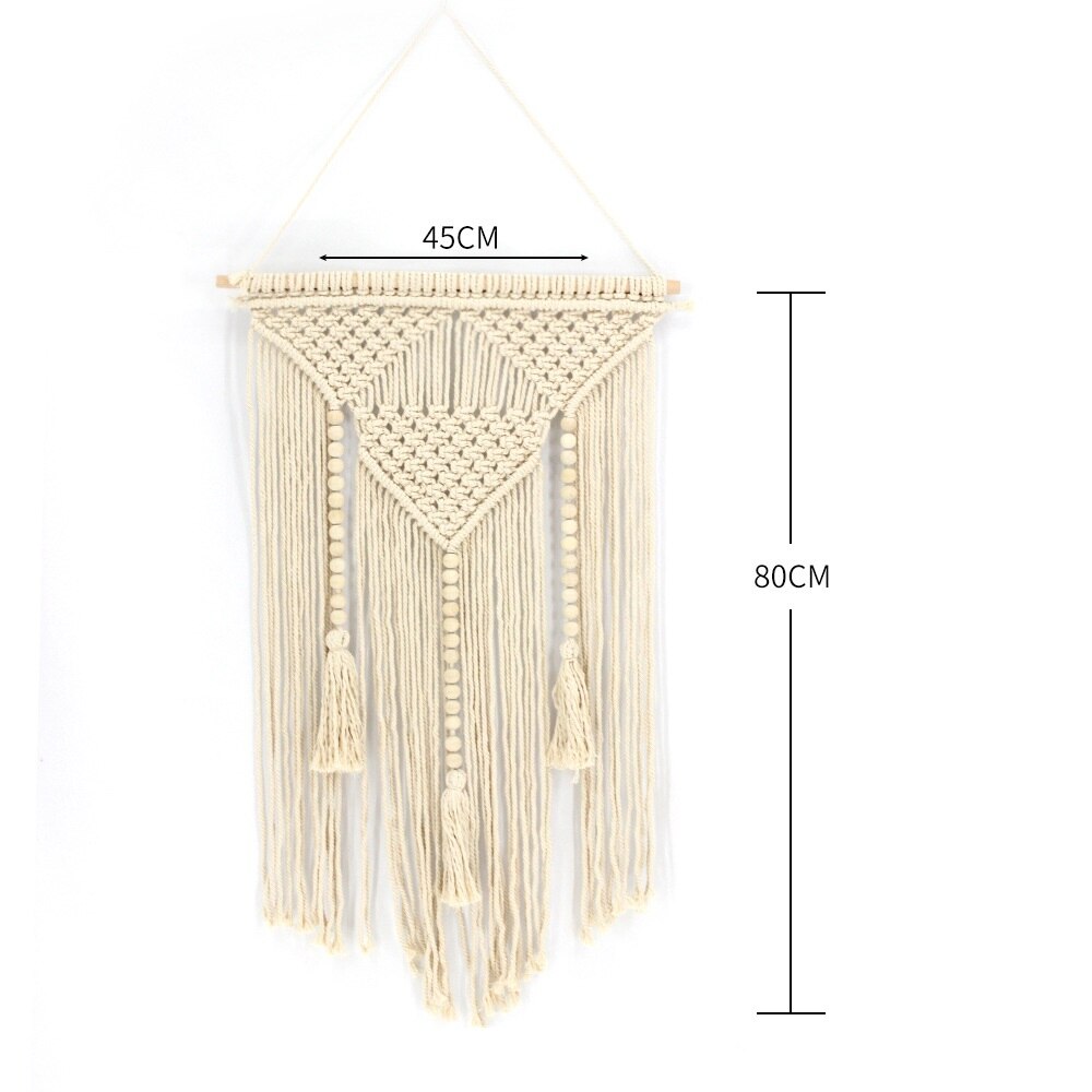 1pc Handicrafts Heart Macrame Wall Hanging Tapestry Bohemian Woven Tapestry Geometric Art Bedroom Living Room Decoration: Purple Grey