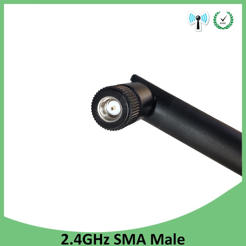 2pcs 2.4 GHz WiFi Antenna 5dBi Aerial SMA Male Connector 2.4ghz antena wi fi antenne 2.4g For Wireless Router Wifi Booster