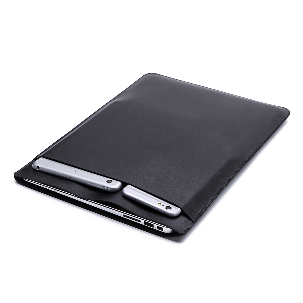 Voor Macbook Pro 16 Inch Draagbare Laptop Tas Dubbele Laag Leer Voeringzak Beschermhoes Notebook Sleeve Case (Drie stuk)