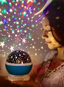Projectie Licht Droom Meisje Sterren Roterende Slaapkamer Romantische Hart Slaap Licht Led Ster: Gelukkige Verjaardag Een Nachtlampje