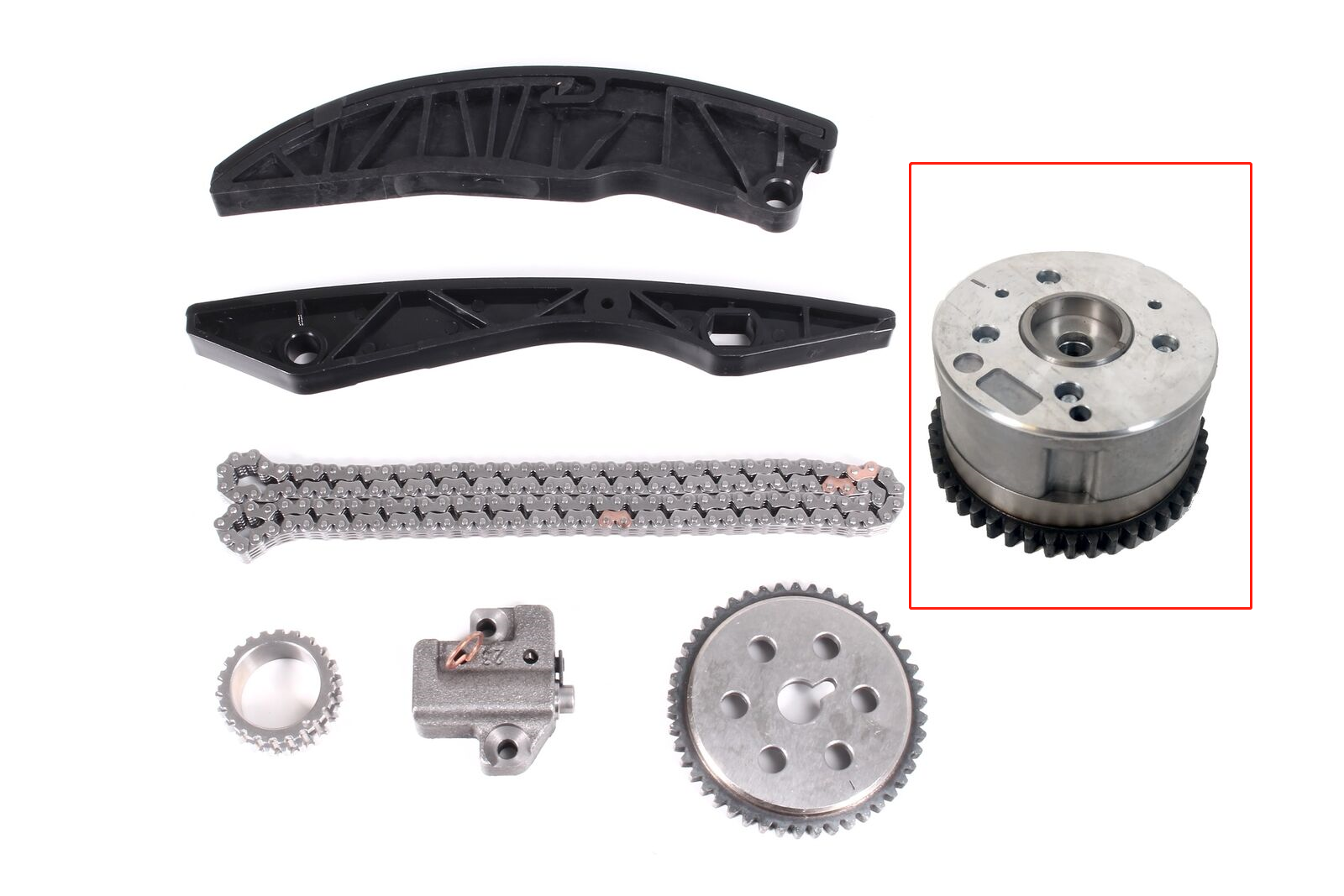 Timing Chain Set Timing Chain Kit + CVVT FOR Hyundai FOR KIA 1.4 1.6i G4FA G4FC CVVT Camshaft Adjusters: 3