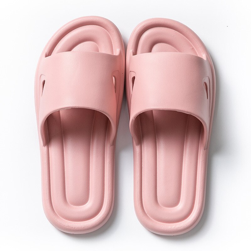 Antislip Mannen Slippers Badkamer Douche Slippers Voor Vrouwen Slides Sandalen Eva Zachte Slip Op Platte Slippers strand Zomer Schoenen: Roze / 36-37(feet 35-36)