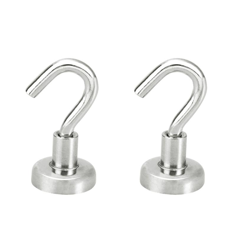 Ganchos magnéticos súper fuertes para colgar en la pared, gancho para colgar en la pared, para almacenamiento, organización, 2 uds.: Silver