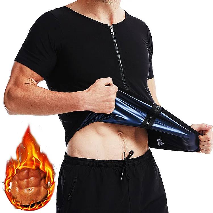 Männer Fitness Schwitzen Anzug Karosserie Gestalter Große Größe Weste Sport Bauch Inerator Kurzarm Kompression Kleidung