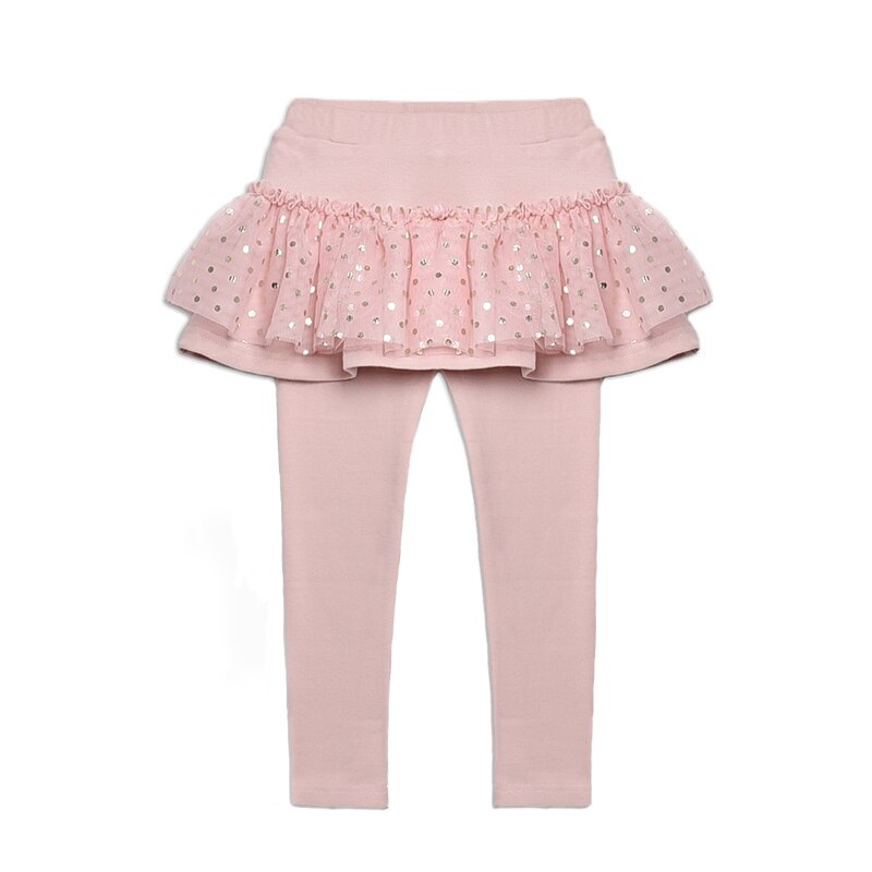 Mallas largas con falda para niña, pantalones pitillo con estampado de lunares, de princesa, para primavera y otoño