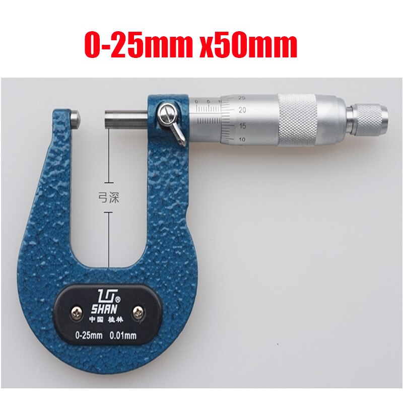 0-15mm Deep Throat Micrometer Sheet metal micrometer with dial 0-15x50mm