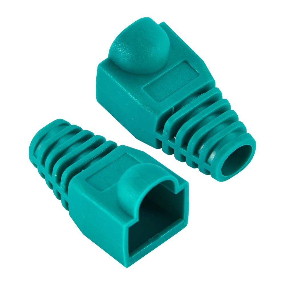 Blandet farve cat 5e cat 6 rj45 ethernet netværkskabel trækaflastningskapper kabelstik stikdæksel: Blå / 0.2m