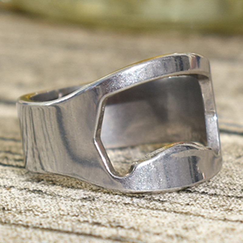 Apribottiglie in acciaio inox, anello per dita, utensili da cucina e sbarra, apribottiglie, leva tappi per feste