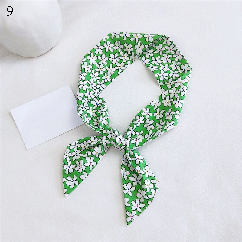 Fyrkantig halsduk dam siden hår märke små foulard sjalar och omslag dam kontorssjal blomtryck: 9